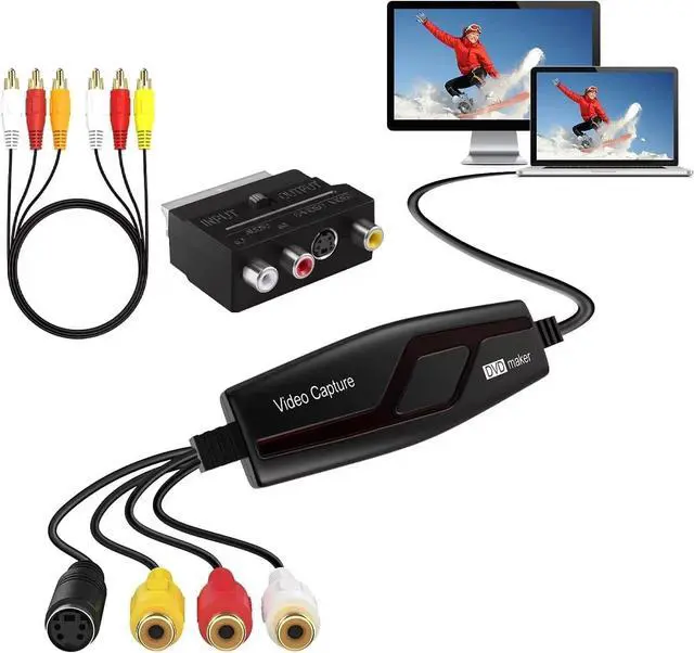 Main image of VHS to Digital Converter,Video Capture Card Device,VHS VCR Hi8 Mini DV to Mac Digital Converter,RCA to USB Video Converter for PC TV Tape Player Camcorder,MAC Windows Vista Compatible