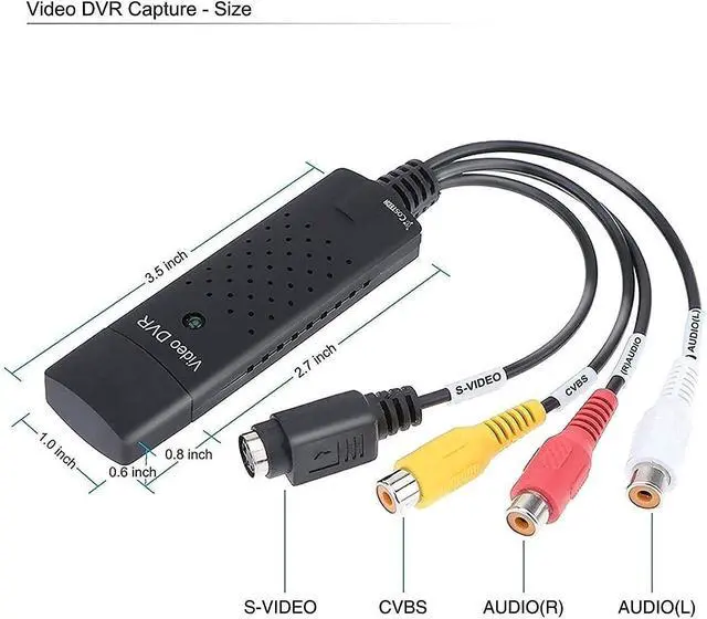 Alt view image 4 of 6 - Video Capture Card, USB Video Capture Device,RCA to USB Audio Video Converter,VHS Mini DV VCR Hi8 DVD to Digital Converter for PC TV Tape Player Camcorder,Support PAL/NTSC,MAC Windows Vista Compatible