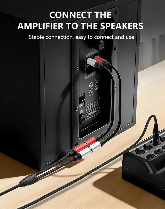 Alt view image 4 of 7 - XLR Male to 2 RCA Female Y Splitter Audio Cable, 6.5FT Balanced 1 XLR Male to Unbalanced Dual RCA Female Y Adapter Cord for Speaker Condenser Mic Mixer AMP