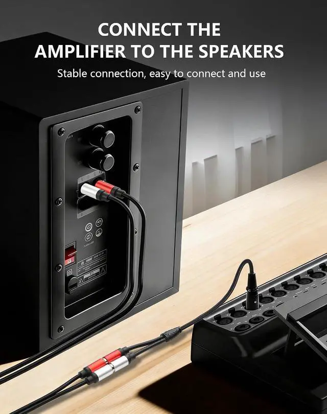 Alt view image 4 of 7 - XLR Male to 2 RCA Female Y Splitter Audio Cable, 1FT Balanced 1 XLR Female to Unbalanced Dual RCA Male Y Adapter Cord for Speaker Condenser Mic Mixer AMP