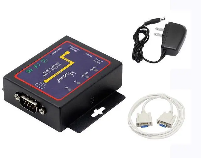 Main image of RS232 to Ethernet Serial Device Server, 1 Port RS 232 DB9 Serial to Ethernet TCP IP Device Server Converter