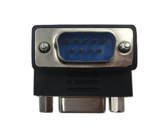 Alt view image 4 of 6 - 90 Degree DB9 9 Pin RS 232 Male to Female Serial Gender Changer Extension Cable Converter Adapter Coupler