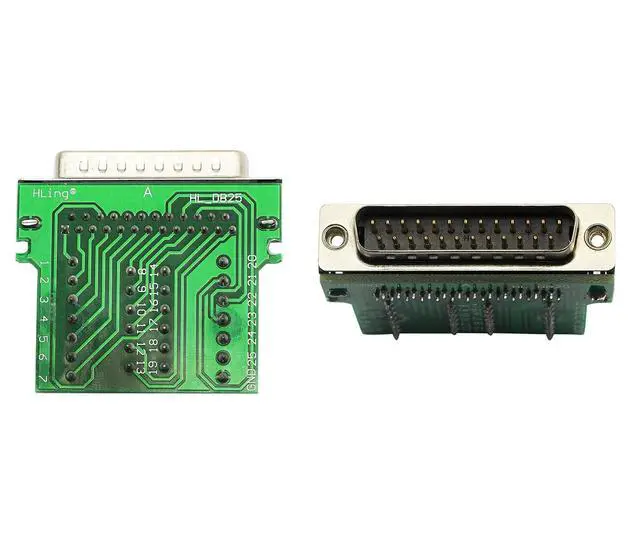 Alt view image 2 of 7 - DB25 Breakout Board, DB25 Male D-SUB Connector to DB25 Screw Solderless Wiring Terminal Module Breakout PCB Board Kits with Plastic Case (M Black)