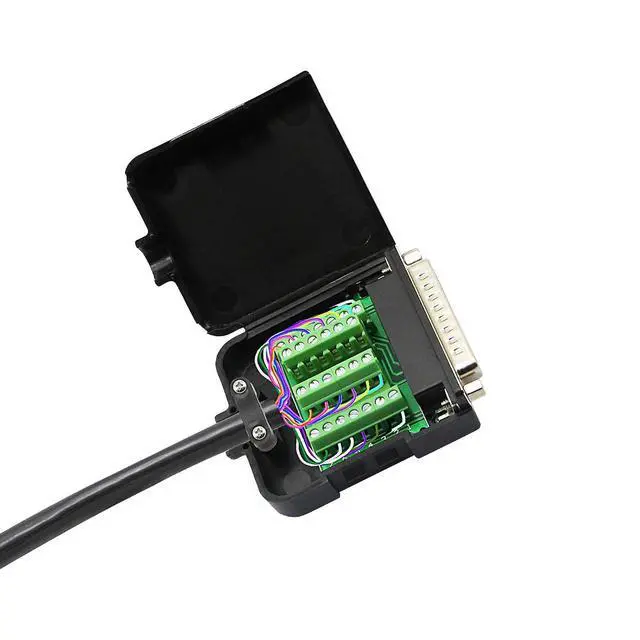 Alt view image 5 of 7 - DB25 Breakout Board, DB25 Male D-SUB Connector to DB25 Screw Solderless Wiring Terminal Module Breakout PCB Board Kits with Plastic Case (M Black)