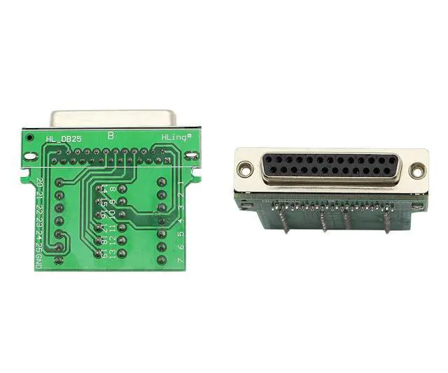 Alt view image 3 of 7 - DB25 Breakout Board, DB25 Female D-SUB Connector to DB25 Screw Wiring Solderless Terminal Module Breakout PCB Board Kits with Plastic Case (F Black)