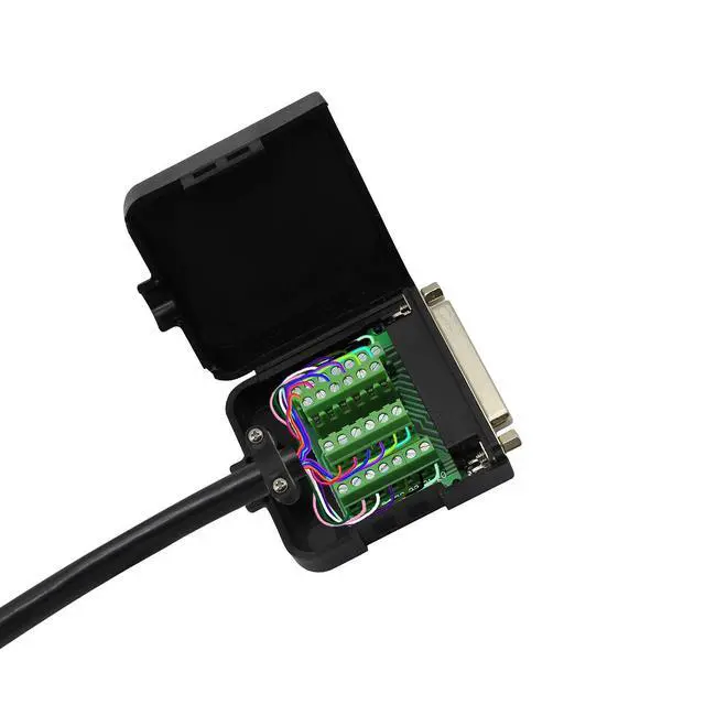 Alt view image 5 of 7 - DB25 Breakout Board, DB25 Female D-SUB Connector to DB25 Screw Wiring Solderless Terminal Module Breakout PCB Board Kits with Plastic Case (F Black)
