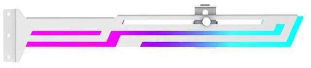 Main image of ARGB Graphics Card Bracket, 5V 3PIN ARGB Aura SYNC, Height Adjustable, VGA Holder Stand (White)