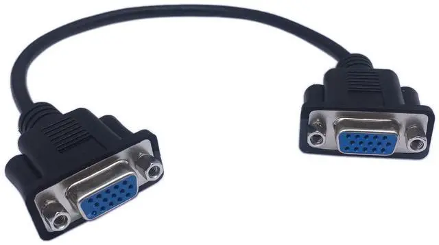 Main image of 1ft VGA SVGA 15 Pin HD15 Female to Female Gender Changer Adapter Extension Video Monitor Cable for PC Laptop TV Porjectorff