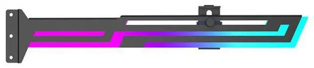 Main image of ARGB Graphics Card Bracket, 5V 3PIN ARGB Aura SYNC, Height Adjustable, VGA Holder Stand (Black)
