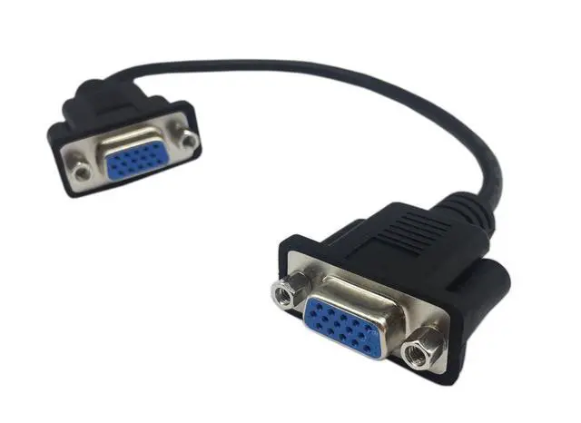 Alt view image 2 of 7 - 1ft VGA SVGA 15 Pin HD15 Female to Female Gender Changer Adapter Extension Video Monitor Cable for PC Laptop TV Porjectorff