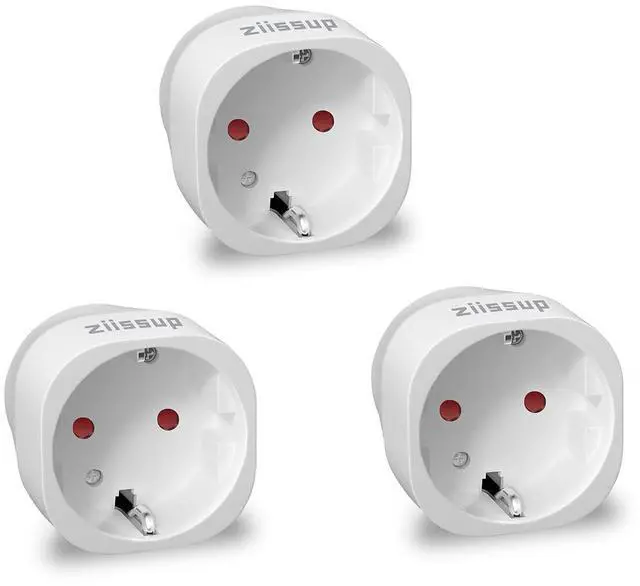 Main image of European to USA Plug Adapter, EU to US Plug Adapter, Europe to USA Travel Converter for Most of Europe EU Spain France Type C/E/F Plugs to US Power Adapter, 3-Packs White