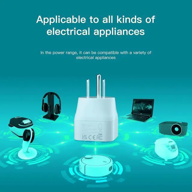 Alt view image 5 of 7 - European to USA Plug Adapter, EU to US Plug Adapter, Europe to USA Travel Converter for Most of Europe EU Spain France Type C/E/F Plugs to US Power Adapter, 3-Packs White