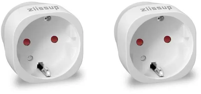 Main image of European to USA Plug Adapter, EU to US Plug Adapter, Europe to USA Travel Converter for Most of Europe EU Spain France Type C/E/F Plugs to US Power Adapter, 2-Packs. White