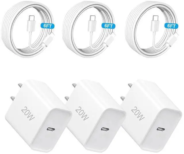 Main image of 3-Pack i Phone 17 16 15 Fast Charger 20W Type C Chagrer USB C Charger Block with c to c Cable for iPhone 17/17 Plus/17 Pro Max/16/16 Plus/16 Pro Max/15 Pro Max/iPad Pro