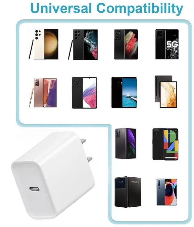 Alt view image 7 of 7 - 3-Pack i Phone 17 16 15 Fast Charger 20W Type C Chagrer USB C Charger Block with c to c Cable for iPhone 17/17 Plus/17 Pro Max/16/16 Plus/16 Pro Max/15 Pro Max/iPad Pro