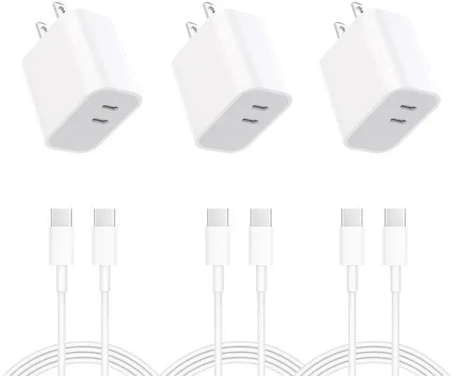 Main image of iPhone 17 16 15 Charger 3-Pack Dual Port USB C Fast Charging Block with 6ft c to c Cable Type C Wall Charger Plug for iPhone 17 Pro Max/17 Pro/17/16 15 Pro Max/16 15 Pro/16 15 (Pure White, 6ft)