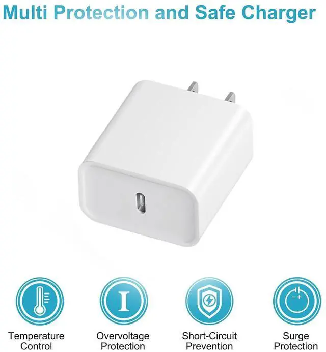 Alt view image 3 of 7 - 3-Pack i Phone 17 16 15 Fast Charger 20W Type C Chagrer USB C Charger Block with c to c Cable for iPhone 17/17 Plus/17 Pro Max/16/16 Plus/16 Pro Max/15 Pro Max/iPad Pro