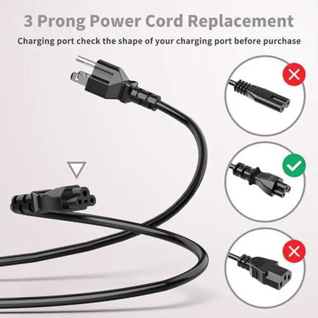 Alt view image 2 of 7 - 180W Dell Docking Station AC Charger and 10ft IEC C5 Power Cord Bundle