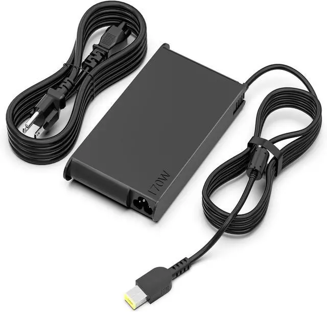 Main image of 6FT IEC C5 Power Cord + 170W Laptop Charger Bundle, Square Yellow Tip Power Adapter for Lenovo ThinkPad P Series