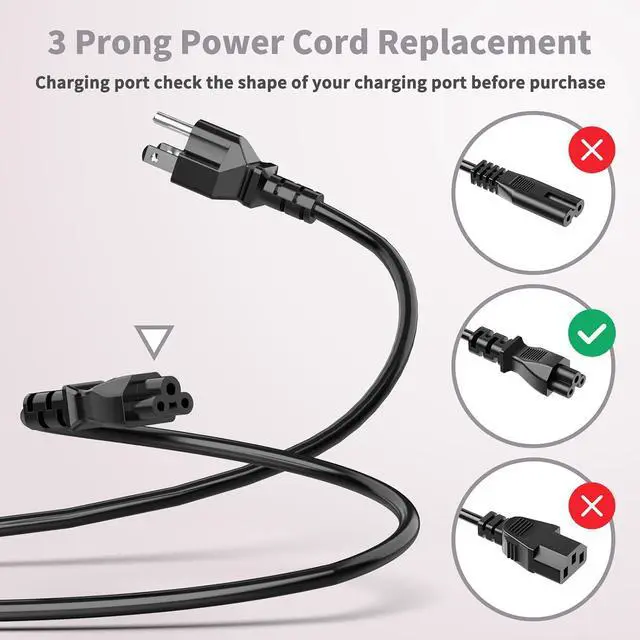 Alt view image 3 of 7 - 180W Asus TUF Gaming Laptop Charger and 10ft IEC C5 Power Cord Bundle