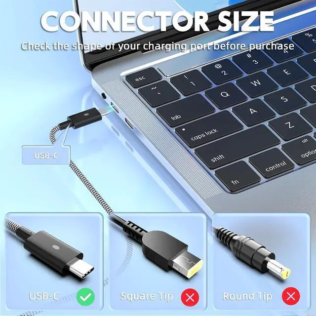Alt view image 4 of 7 - FT IEC C5 Power Cord + 100W USB C Charger Bundle, Power Adapter for Dell Latitude & XPS Laptops