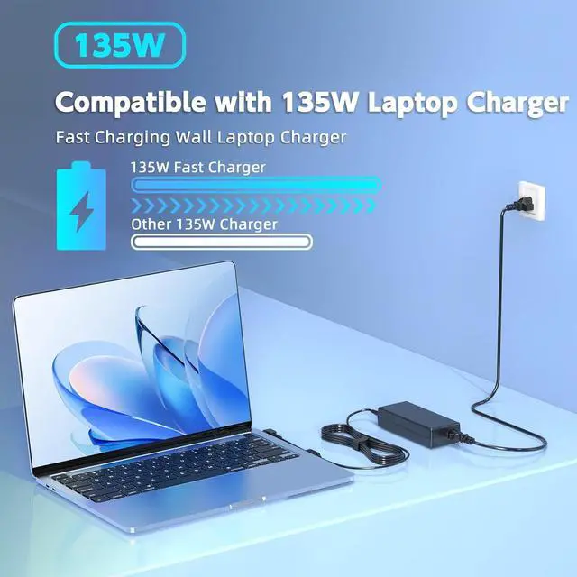 Alt view image 5 of 6 - 135W Laptop Charger Compatible with Acer Nitro 5 Gaming Laptop AN515 AN515-51 AN515-41 AN515-53 AN515-52 AN515-43 AN515-54 AN517-51 N18C4 N18C3 AN515-55 AN715-51 AN715-52 Power Supply Cord