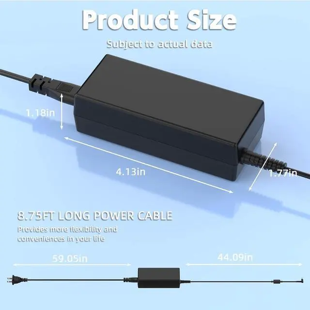 Alt view image 7 of 7 - 45W Laptop Charger Compatible with HP is 13252, L25296 001/002/003/004, 741727-001, 721092-001, 719309-001, 213349-109, 213349-009, HSTNN-DA40, R-41013323, TPN-C125, TPN-DA16 Power Adapter Cord