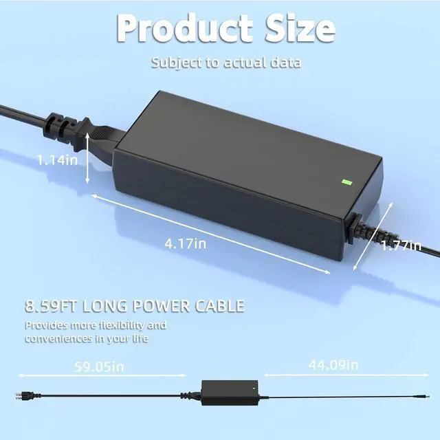 Alt view image 7 of 7 - 19.5V AC Adapter Compatible with Dell Monitor S2415H, S2415HB, S2715H, S2317HJ, P2714T, SX2210T, S2317HWI, S2419HM, P2314T Power Supply Cord Charger
