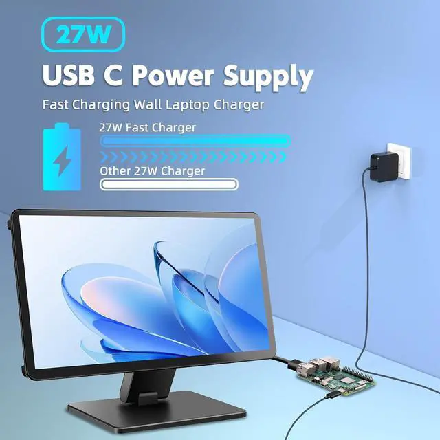 Alt view image 5 of 6 - 27W USB-C Power Supply for Raspberry Pi 5-5.1V/9V/12V/15V PD Fast Charger for Pi 5 4GB/8GB Development Board