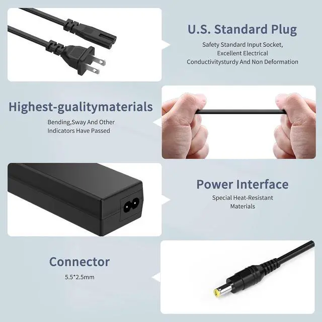 Alt view image 7 of 7 - Dual Dell Power Adapter Bundle, 12V 60W Monitor Supply + 240W Gaming Laptop Charger, 5.5×2.5mm & 7.4×5.0mm for Dell Displays & G Series