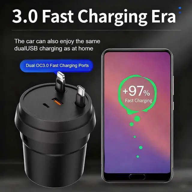 Alt view image 5 of 7 - i Phone 17 16 Retractable Car Charger,Cars Adapter USB C Fast Charger,4 in 1 Car AccessoriesChristmas for Gifts for Men Women,Compatible with iPhone 17 16 15/15 Pro Max/14/13/12/11,Galaxy,Pixel