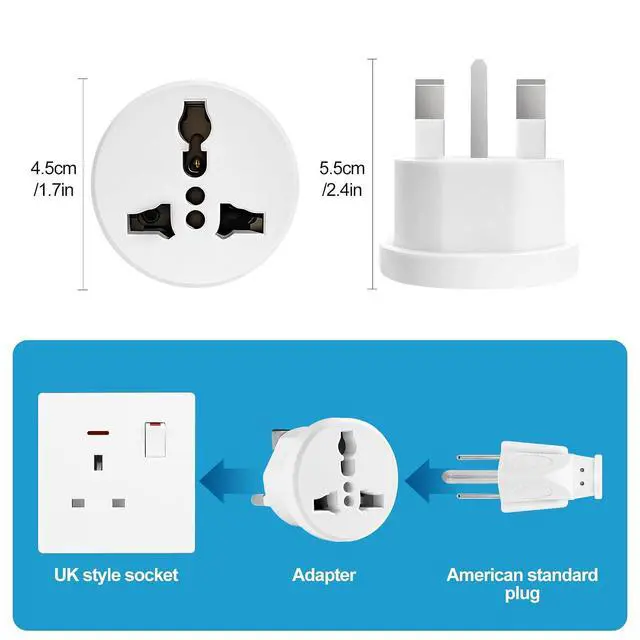 Alt view image 3 of 6 - UK Plug Adapter for Travel, Type G International Power Adapter for UK Hong Kong Ireland UAE 3-Packs