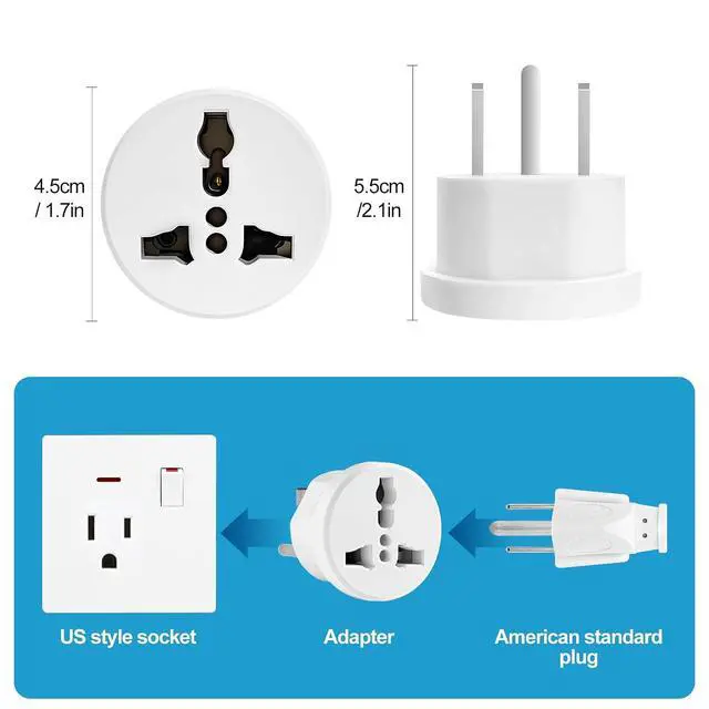 Alt view image 3 of 6 - UK to US Plug Adapter, Type B International Power Adaptor Compatible with Plugs from Europe, India and Other Countries 3-Packs