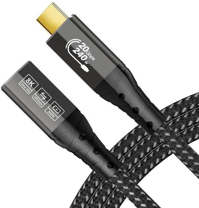 Main image of ZIKNYDO 4K USB C Extension Cable 10FT (USB 3.2 20Gbps Type C Extension, PD 3.1 240W 48V/5A) Video 8K@30Hz, 4K@144Hz/ 60Hz USBC Extender Cord for Thunderbolt 4, PSVR2, iPad, MacBook, Dell XPS, Switch