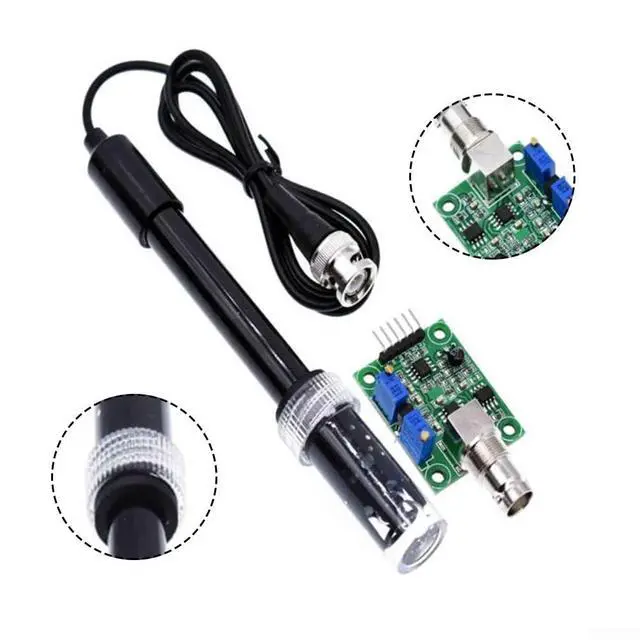 Alt view image 4 of 7 - PH Sensor Kit for Arduino, 0-14 Detection Range with BNC Electrode Probe and Module, Liquid Water Quality Tester for Lab(pH probe)