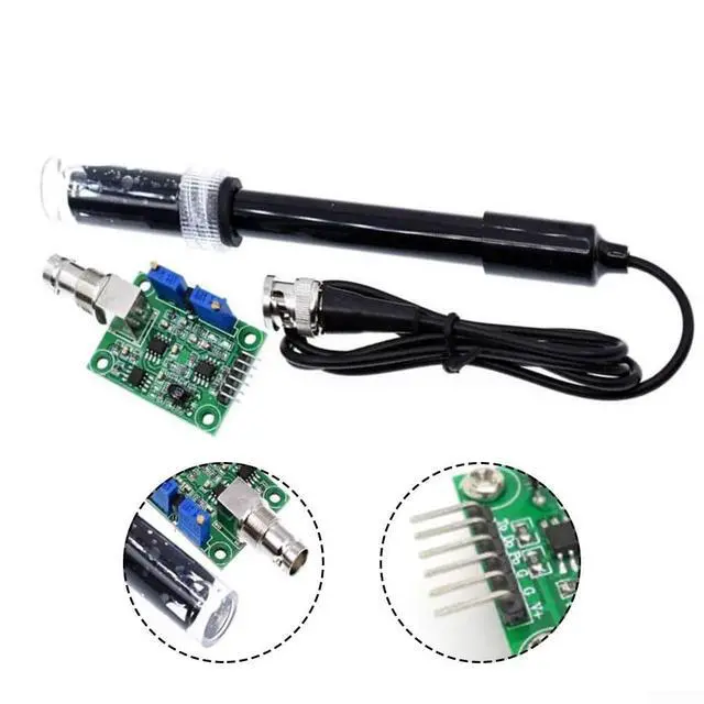 Alt view image 5 of 7 - PH Sensor Kit for Arduino, 0-14 Detection Range with BNC Electrode Probe and Module, Liquid Water Quality Tester for Lab(pH probe)