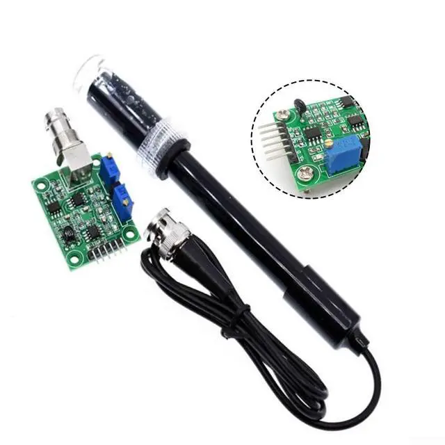 Alt view image 6 of 7 - PH Sensor Kit for Arduino, 0-14 Detection Range with BNC Electrode Probe and Module, Liquid Water Quality Tester for Lab(pH probe)