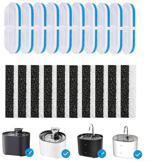 Alt view image 2 of 6 - 1/4/8 Pcs Pet Water Dispenser Filters for Cat Drinking Fountain, Cotton Mesh Round Replacement Filter, for Multiple Pet Waterers(8Pcs)