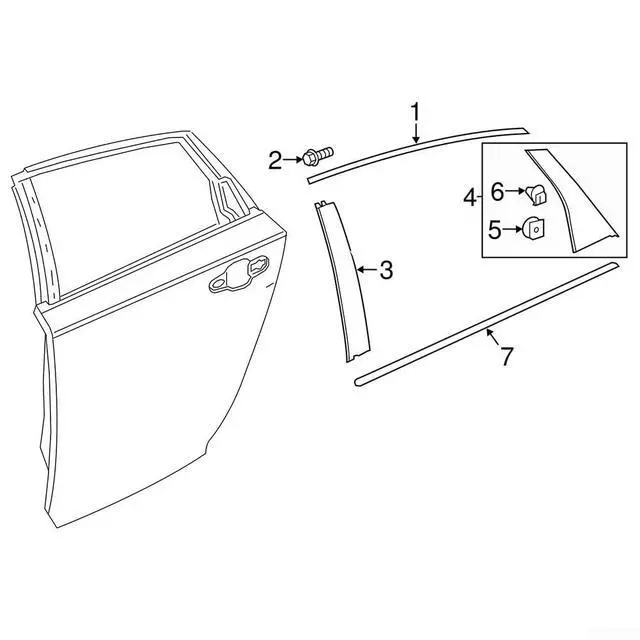 Alt view image 7 of 7 - Left Rear Door Pillar Garnish 2018-2022 Accord Black ABS Trim,Cover 72761-TVA-A02