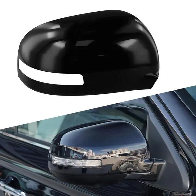 Alt view image 2 of 7 - Rearview Mirror Cover For ASX,For OUTLANDER 2010-2018 With Turn Signal Light ABS Bright Black Left Right Side(right)