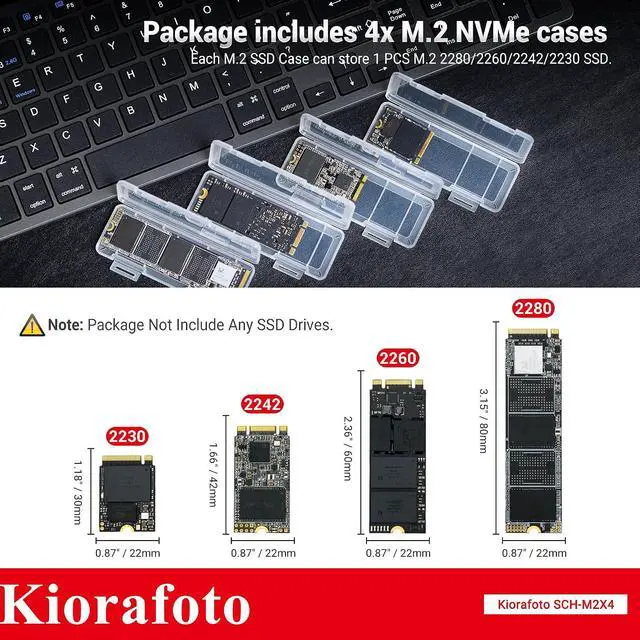 Alt view image 6 of 7 - Dual Protect + ClearHard M.2 SSD Holder with 4 Pack Clear Plastic SSD Cases