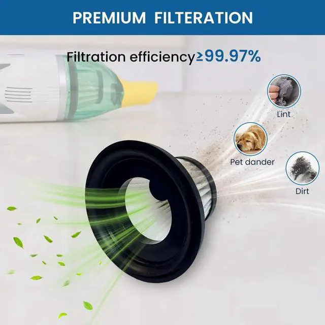 Alt view image 2 of 7 - Compact Cordless,Replacement Vacuum Filters for Duck Vacuum Cleaner, 8-Pack for Horse Power for Duck Vac Models
