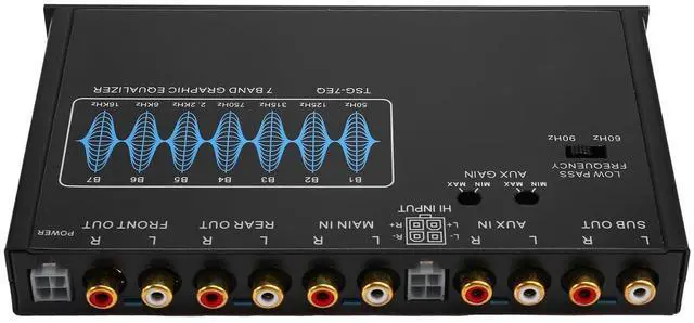 Main image of 7 Band Car Equalizer Audio EQ Tuning Crossover Amplifier Parametric Car Preamplifier Audio Equalizer +-12dB