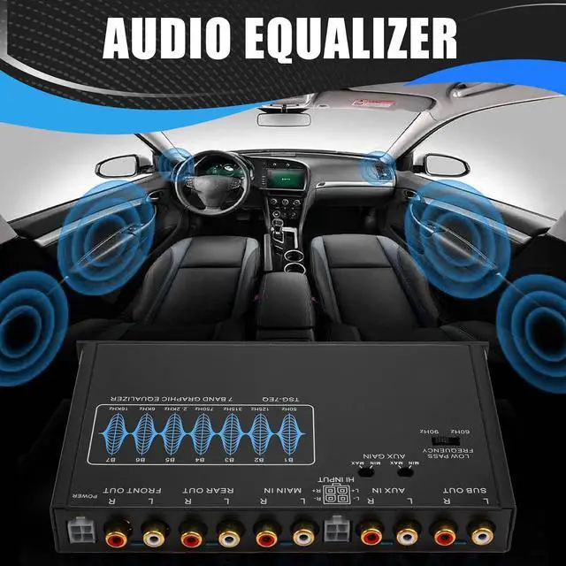 Alt view image 6 of 7 - 7 Band Car Equalizer Audio EQ Tuning Crossover Amplifier Parametric Car Preamplifier Audio Equalizer +-12dB
