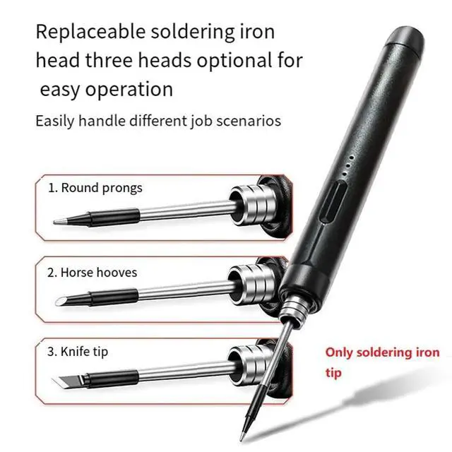 Alt view image 6 of 7 - 3Pc C210 Soldering Iron Tip USB Soldering Iron Tip 5V Battery Soldering Iron Tip Soldering Rework Accessories,A