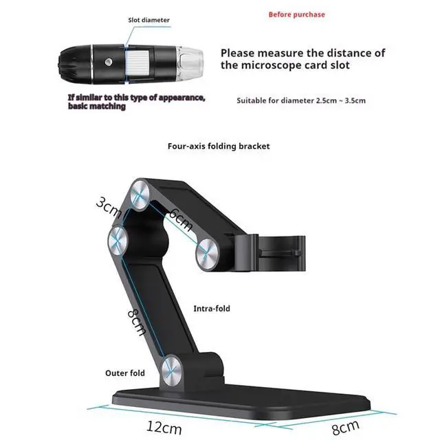 Alt view image 6 of 6 - Microscope Stand Foldable and Adjustable Angle Suitable for WiFi Digital Microscope USB Electronic Magnifying Glass