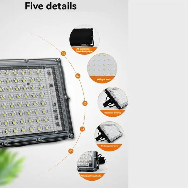 Alt view image 2 of 7 - LED Flood Light Efficient Pearl Point Floodlight Outdoor Spotlight Wall Street Lamp, Garden Lighting F