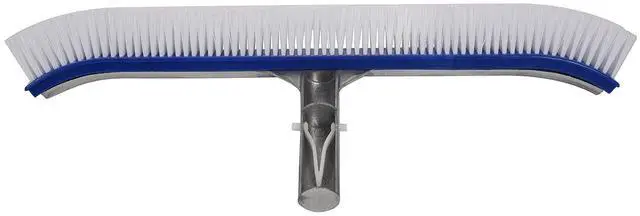 Alt view image 2 of 7 - 18 Inch Outdoor Pool Wall Brush Swimming Pool Cleaning Tool Aluminum Handle for Pond Spa Pools Algae Remover Scrubber