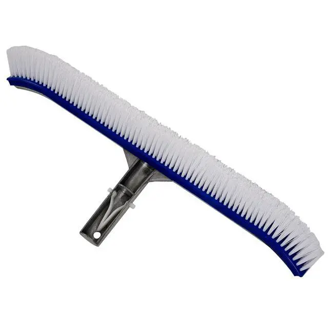 Alt view image 3 of 7 - 18 Inch Outdoor Pool Wall Brush Swimming Pool Cleaning Tool Aluminum Handle for Pond Spa Pools Algae Remover Scrubber