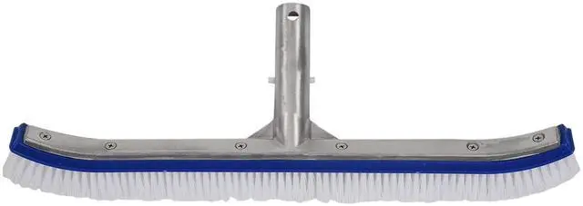 Alt view image 6 of 7 - 18 Inch Outdoor Pool Wall Brush Swimming Pool Cleaning Tool Aluminum Handle for Pond Spa Pools Algae Remover Scrubber